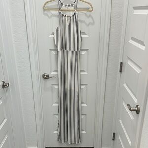 Striped Maxi Dress in Black and White